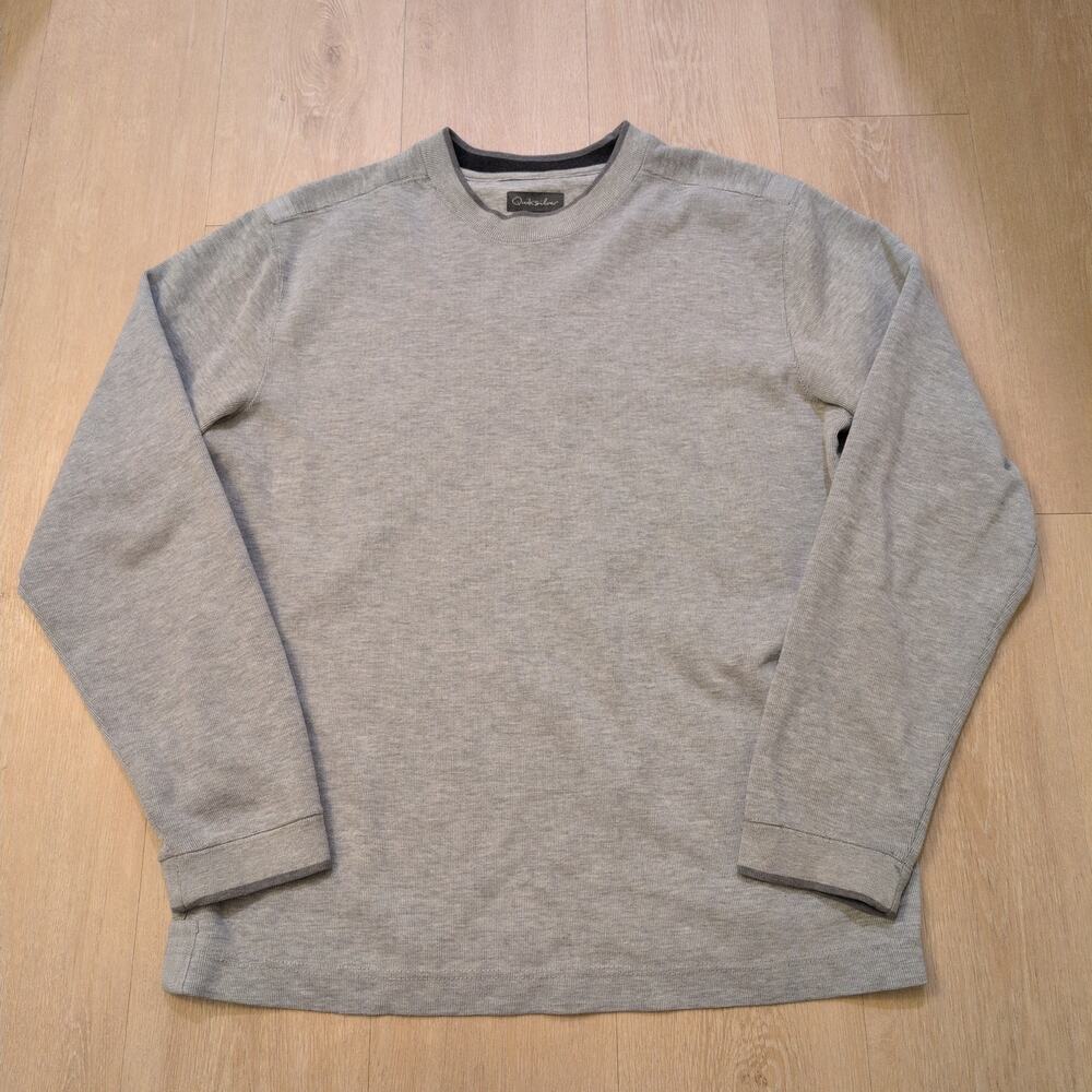 Y2K Quiksilver Men's Large Sweatshirt Skater Grunge Surf Cali Gray